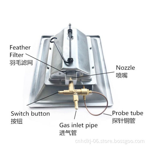 CE safe Infrared gas heater lamp for pig farm and poultry chick house